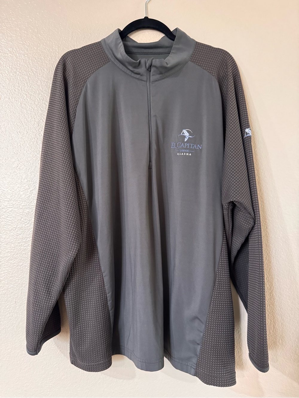 Antigua El Capitan Lodge Alaska Gray 1/4 Zip Pullover Men's 3XL